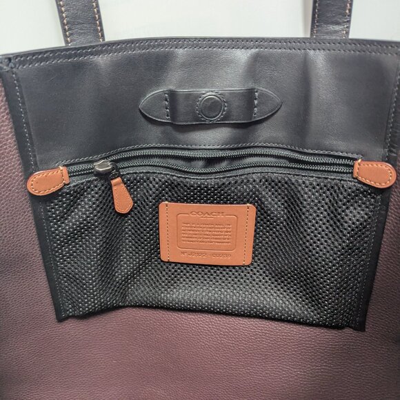 COACH Gotham Tall Tote 34 Unisex Bag Black Pebbled Leather Laptop Friendly EUC! - Picture 8 of 11